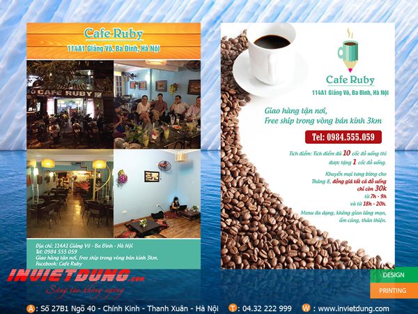 Tờ rơi quán cafe, Mẫu tờ rơi quảng cáo quán cafe đẹp